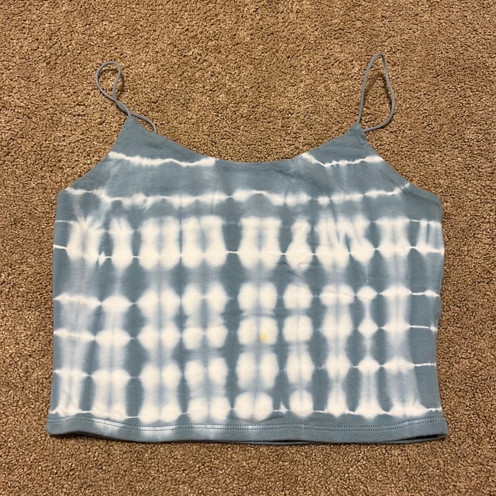 Blue tie dye cropped tank